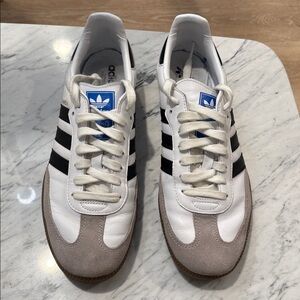 Adidas Samba White and Black Shoes with Gray Details